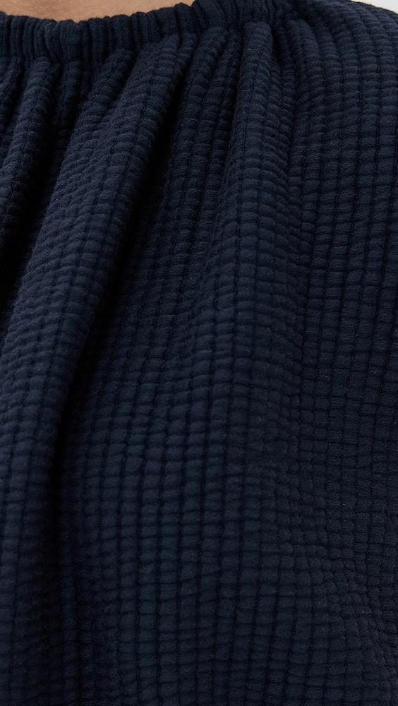 Tibi Quilted Waffle Shirred Neck Top | Shopbop Product Image