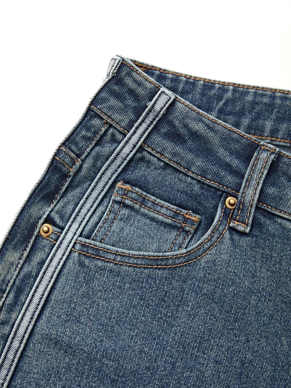 Panel Striped Vintage Flare Jeans Product Image