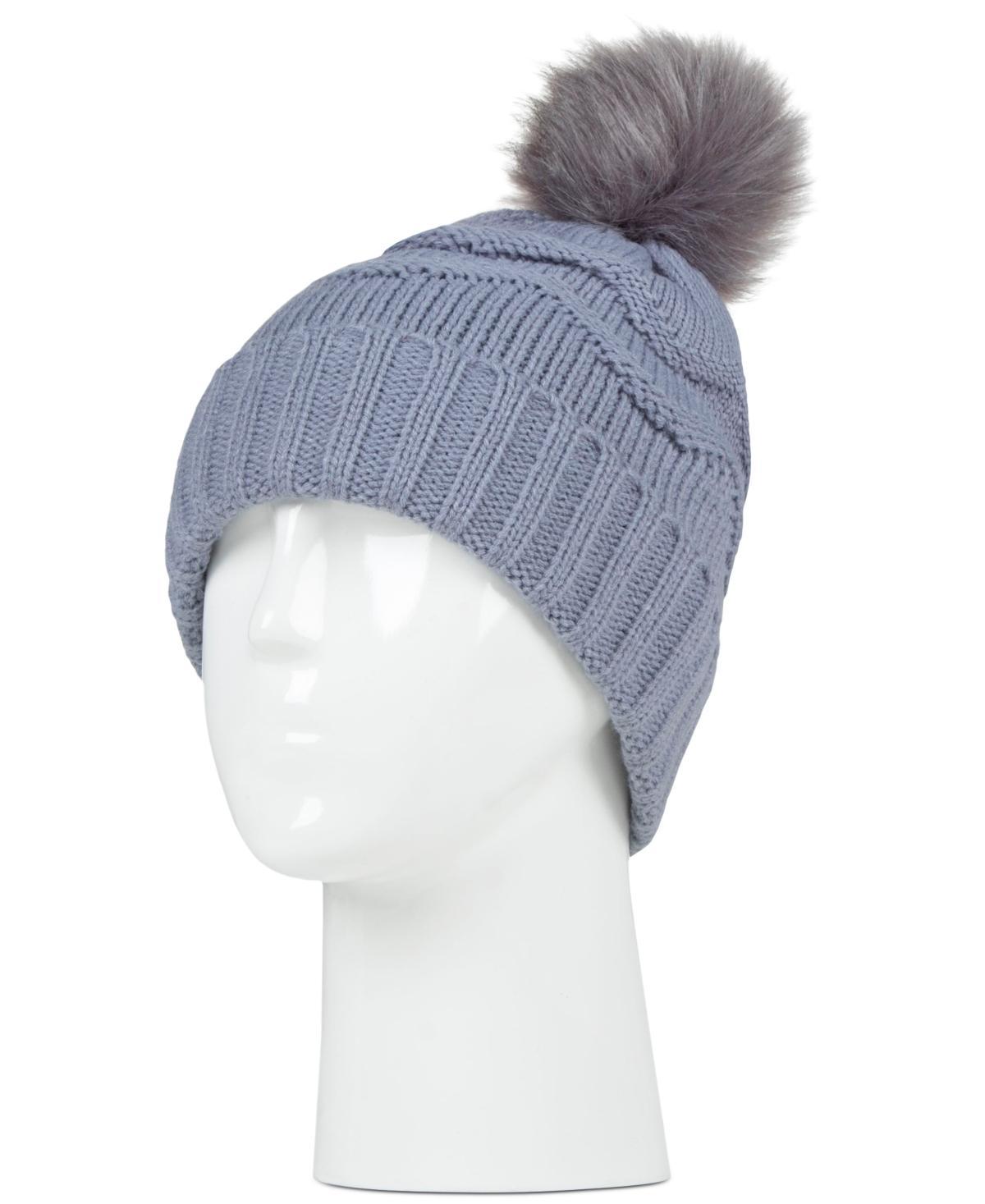 Women's Heat Holders Heatweaver Textured Pom Pom Hat, Cloud Gray Product Image