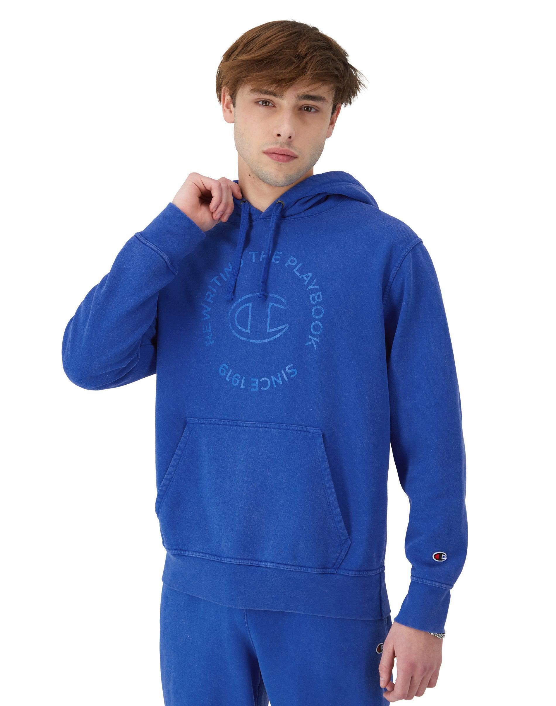 Men's Champion® Mineral Dye Graphic Hoodie, Size: Large, Black Product Image