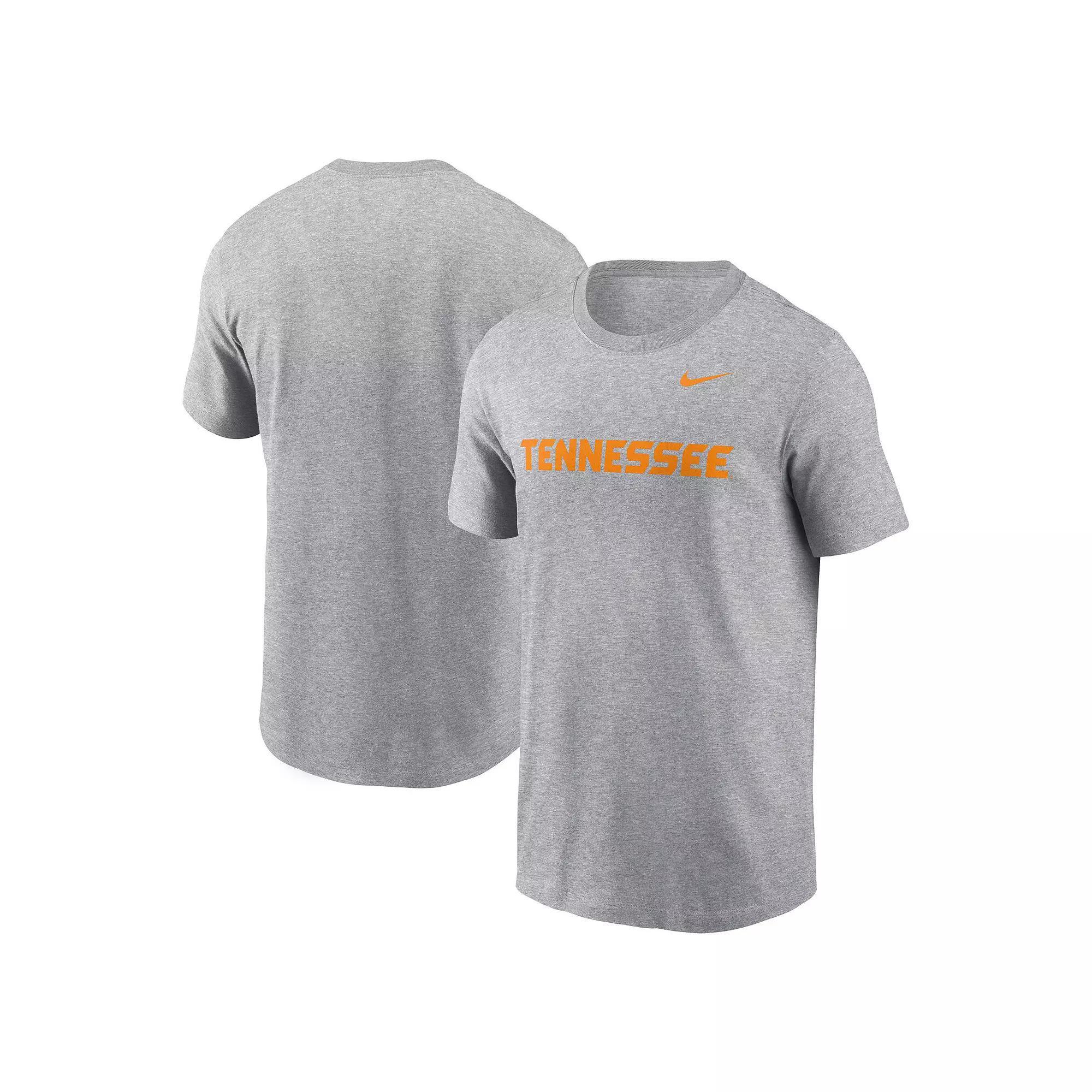 Men's Nike Heather Gray Tennessee Volunteers Primetime Wordmark T-Shirt, Size: 2XL, Grey Product Image