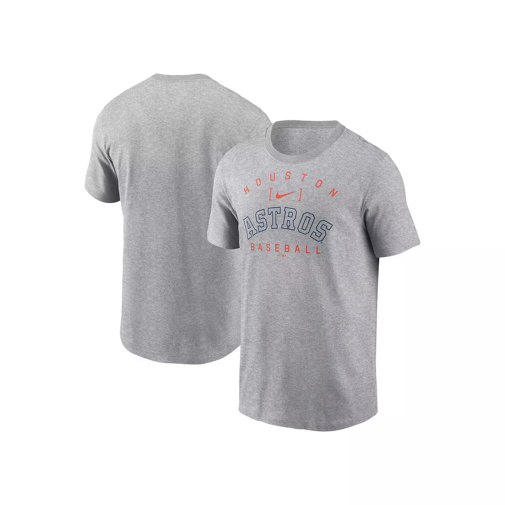 Men's Nike Heather Gray Houston Astros Home Team Athletic Arch T-Shirt, Size: Large, Grey Product Image