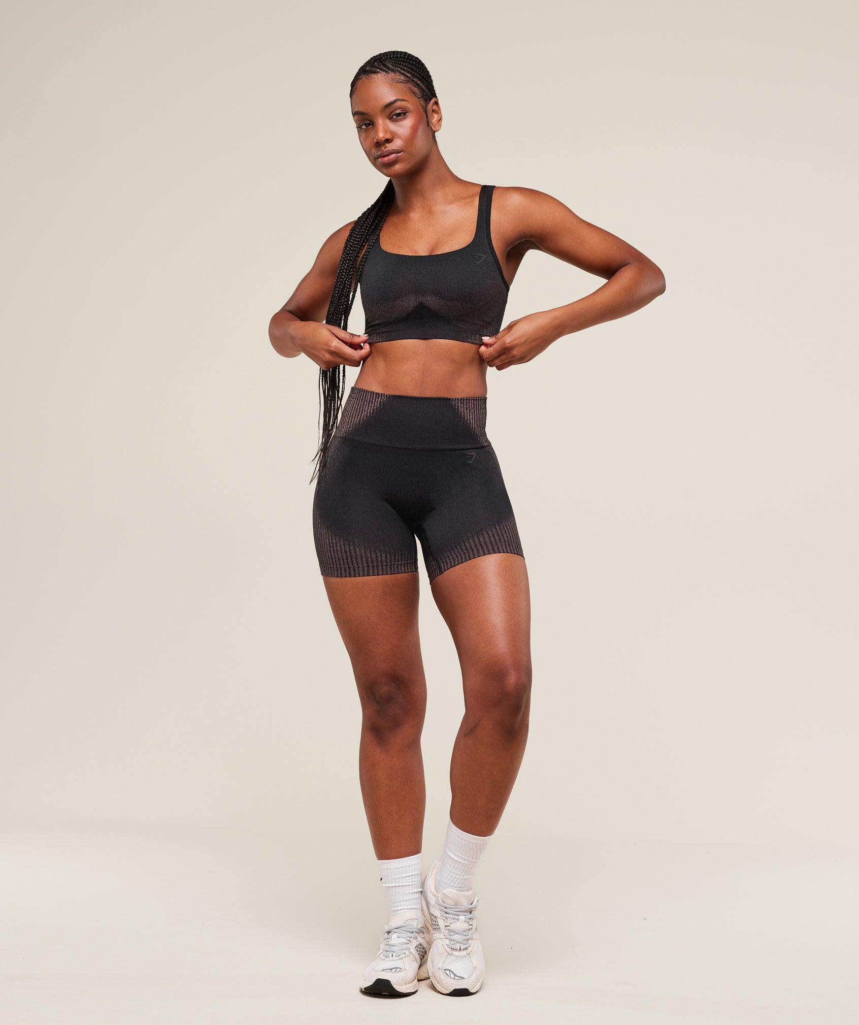 Gymshark Diffuse Seamless Shorts - Black/Calm Pink Female Product Image