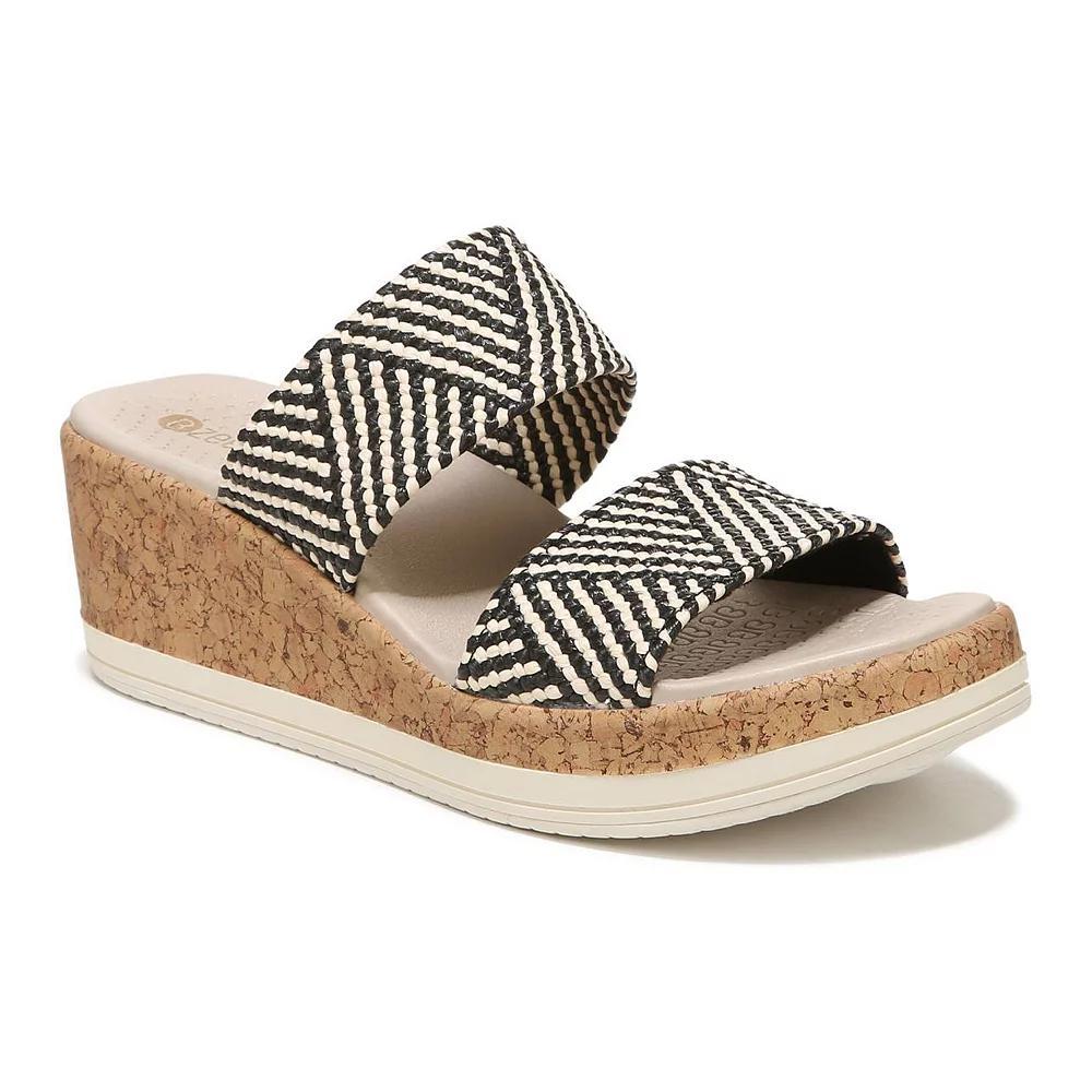 LifeStride Resort Women's Wedge Slide Sandals, Size: 8 Wide, Black Raffia Product Image