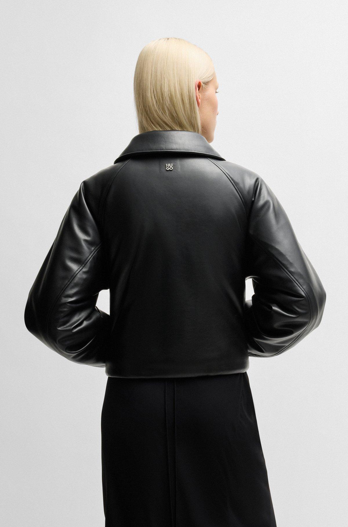 Balloon-shape jacket in padded faux leather Product Image