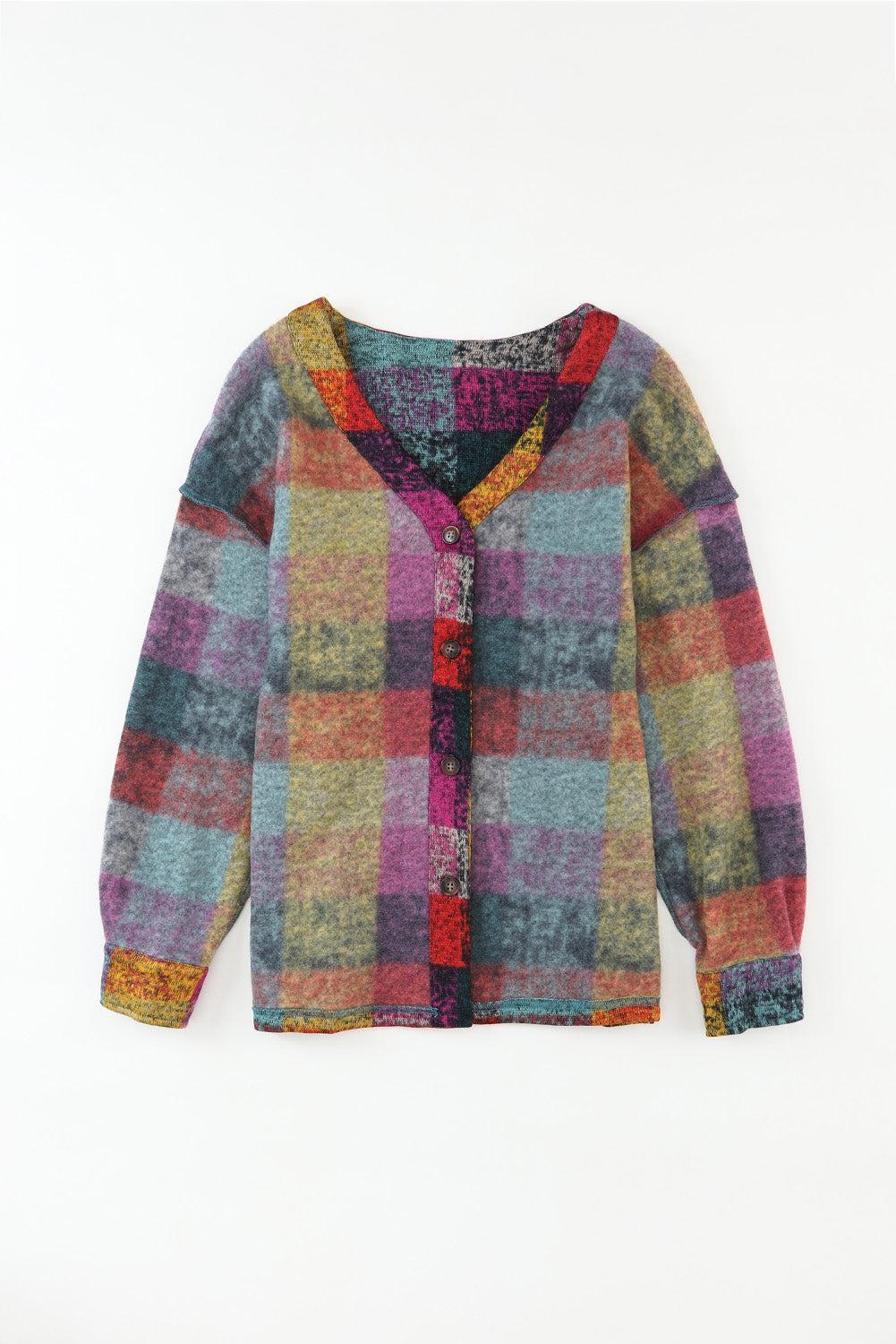 Rainbow Plaid Shacket Product Image