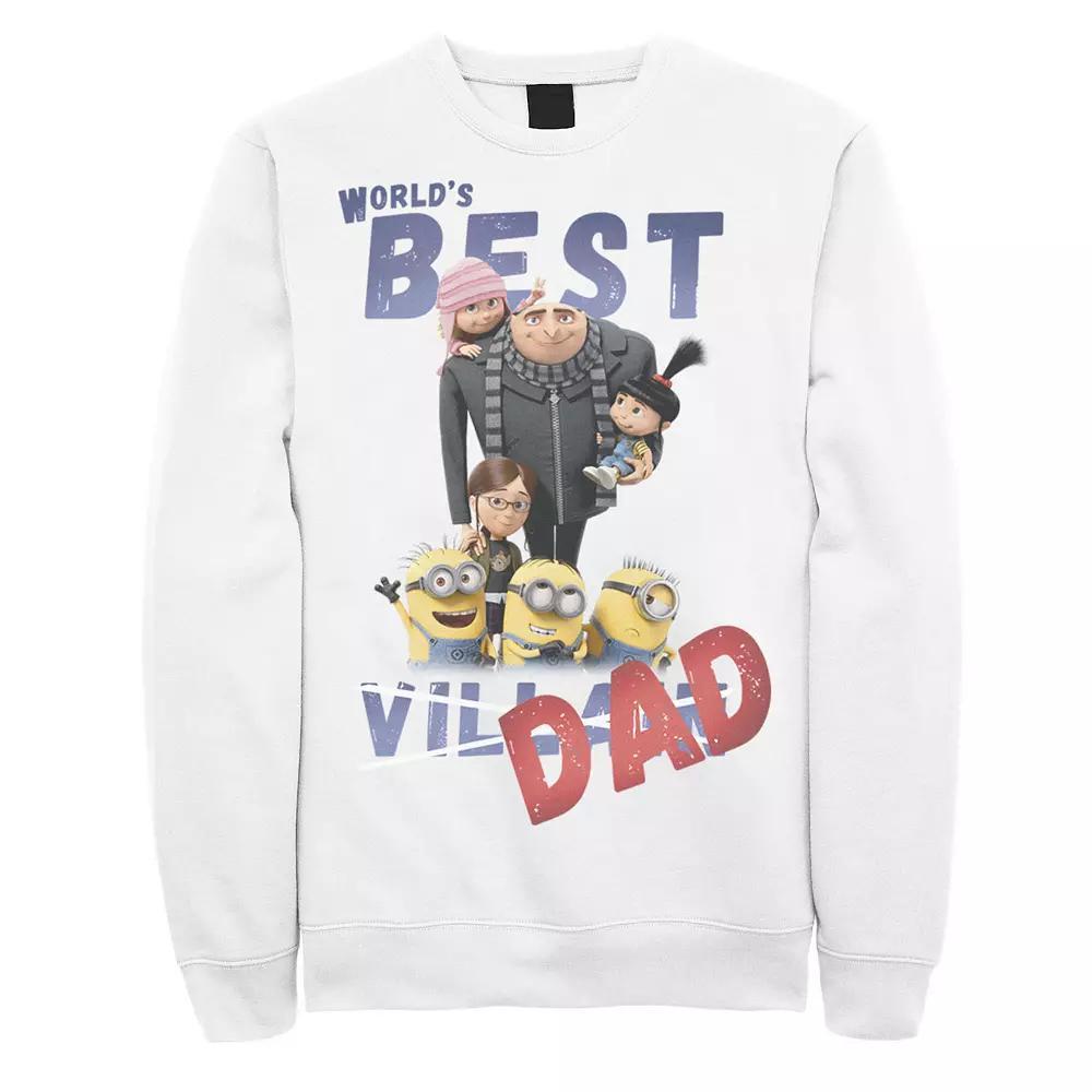 Men's Despicable Me Minions World's Best Dad Sweatshirt, Size: Small, White Product Image
