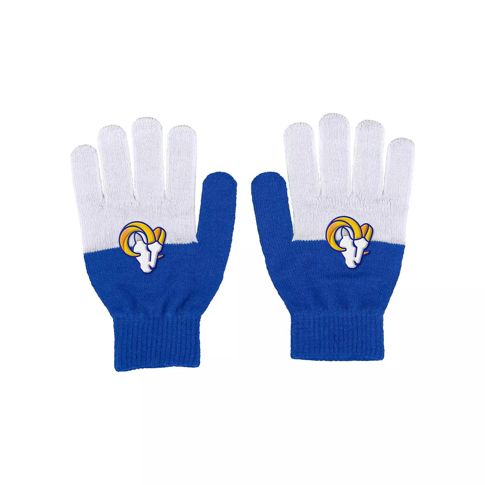 Women's WEAR by Erin Andrews Los Angeles Rams Color-Block Gloves, Team Product Image