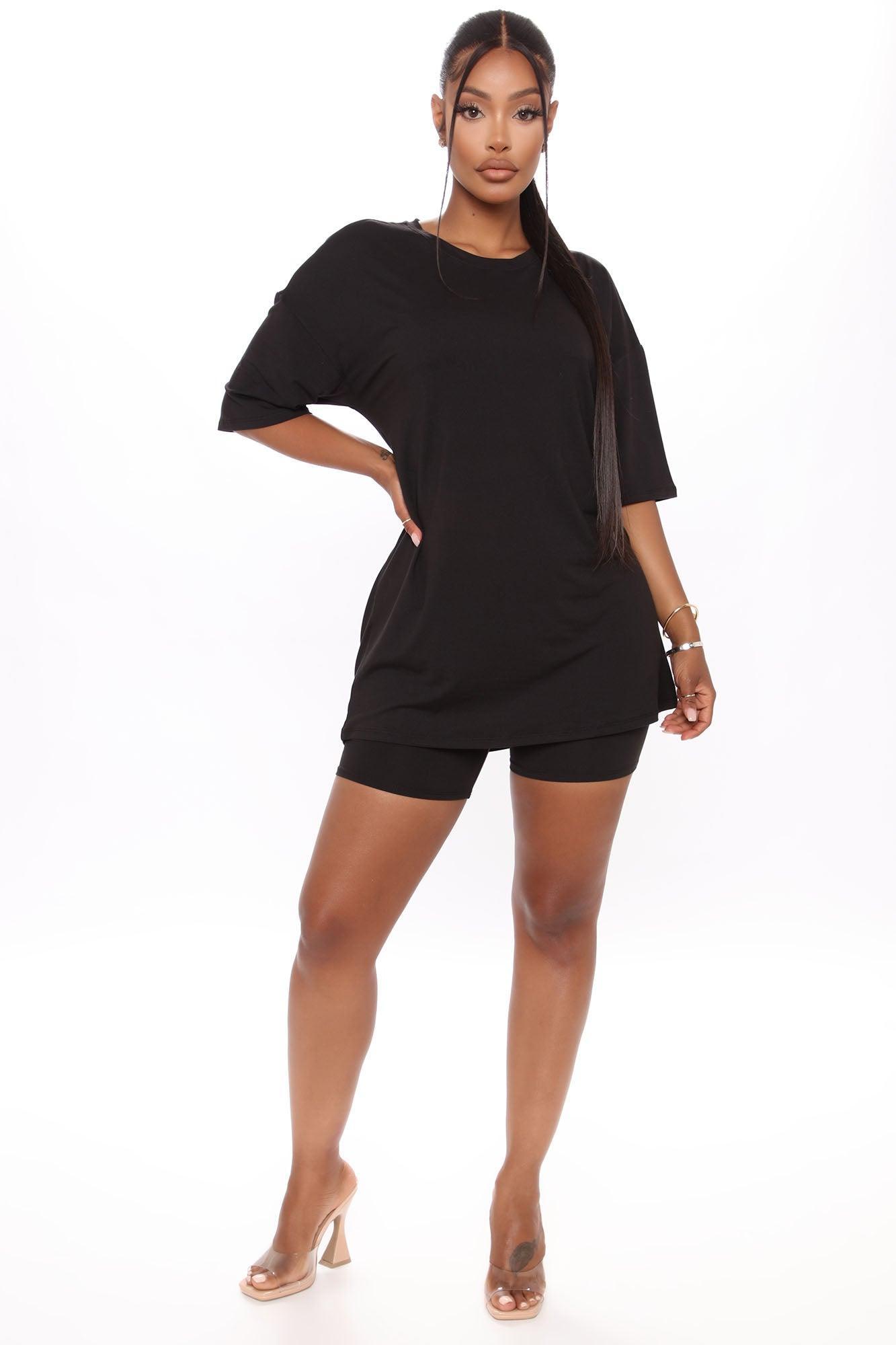 Weekend Vibes Short Set - Black Product Image