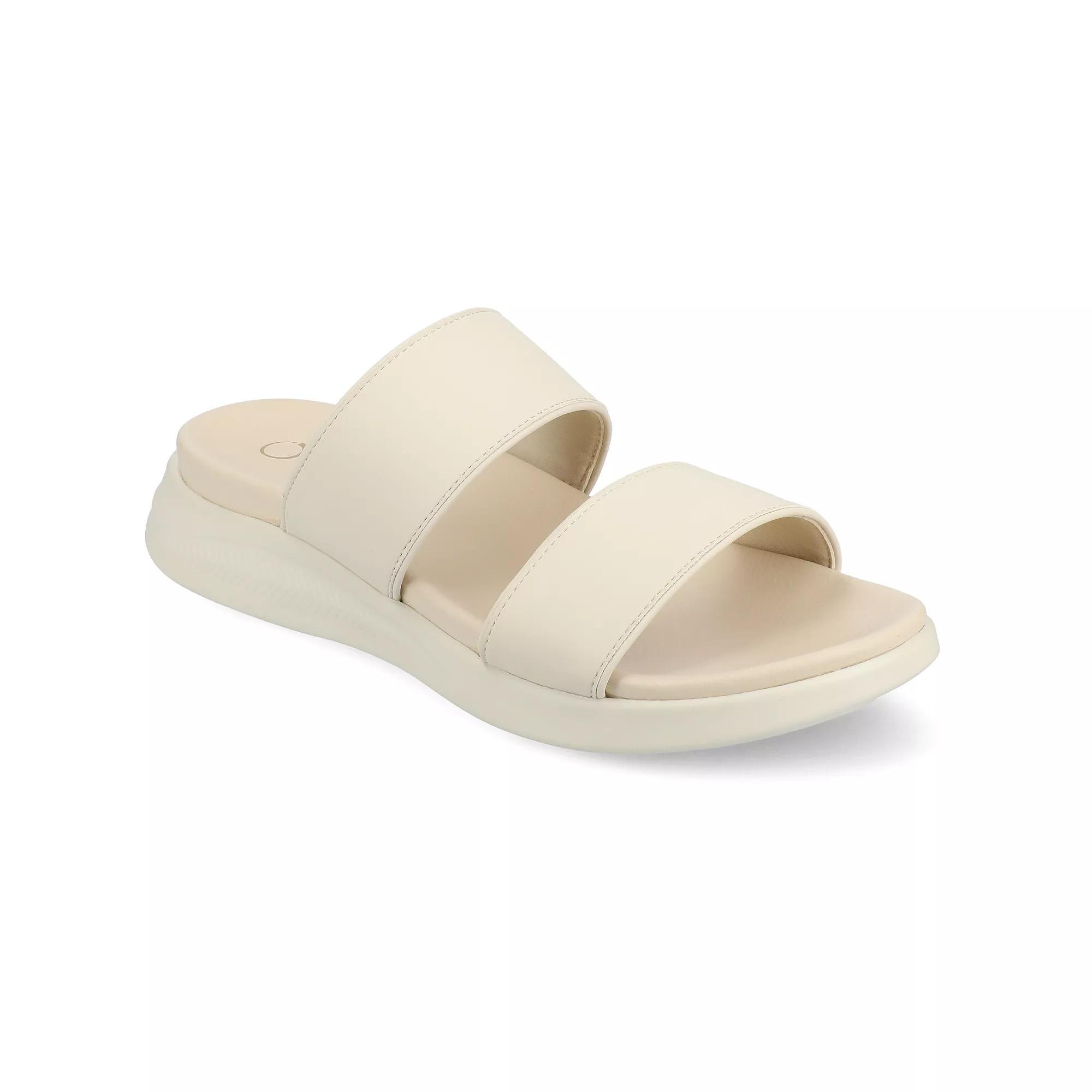 Journee Womens Janis Slip-On Sandals Ivory Product Image