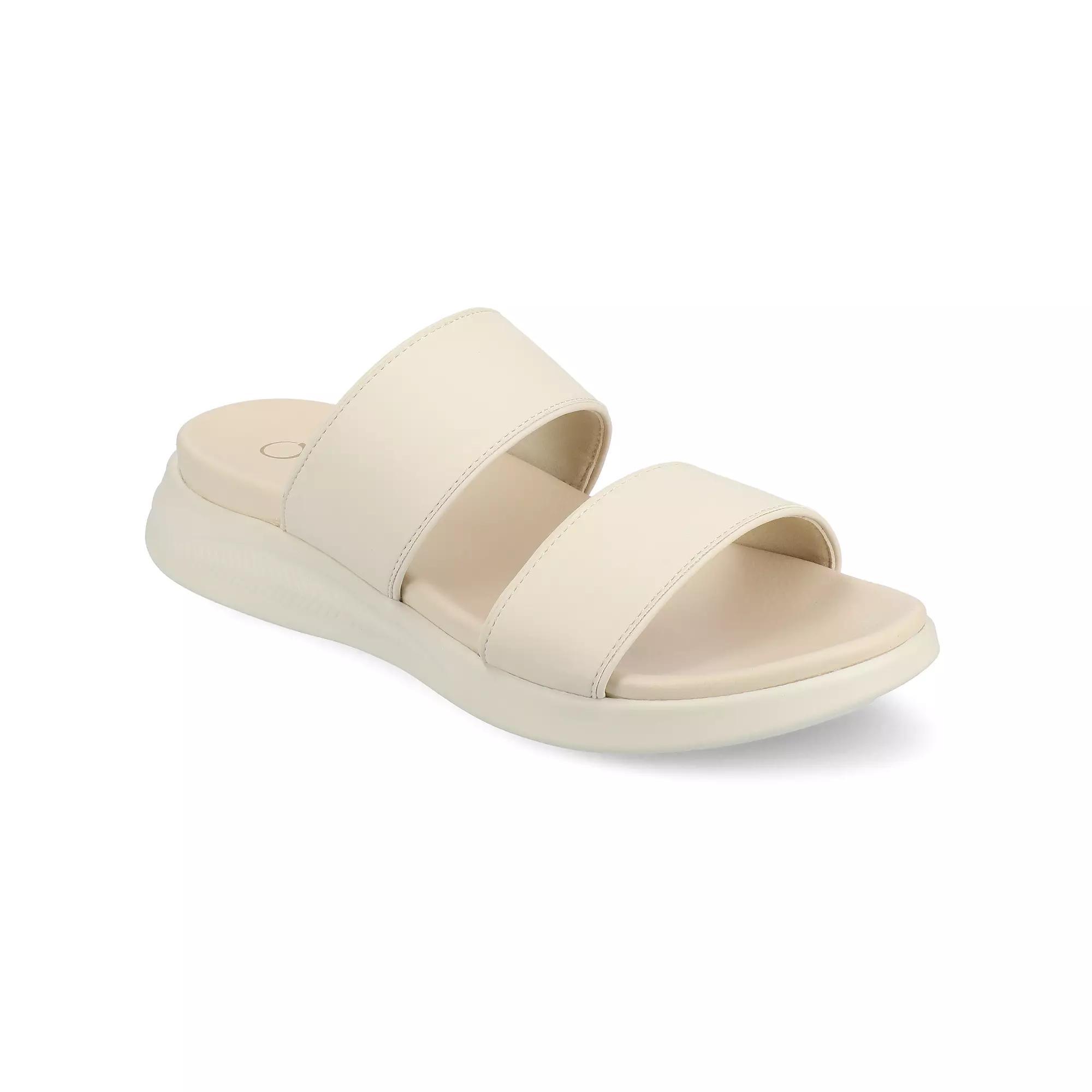Journee Womens Janis Slip-On Sandals Ivory Product Image