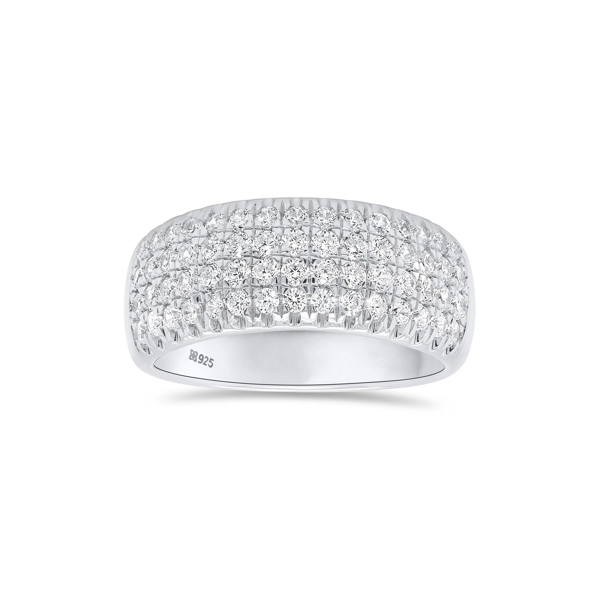 Ethique Sterling Silver 1 Carat T.W. Lab-Grown Diamond Dome Ring, Women's, Size: 7 Product Image