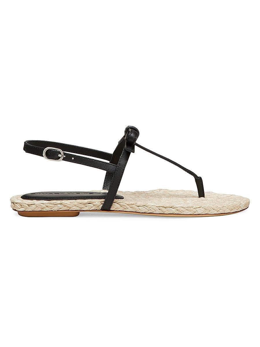 Womens Felicity Bow-Detailed Leather Espadrille T-Strap Sandals Product Image