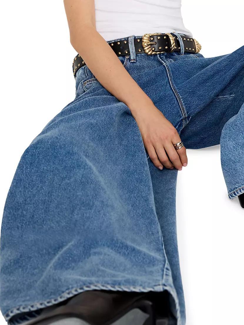 Paneled Wide-Leg Jeans Product Image