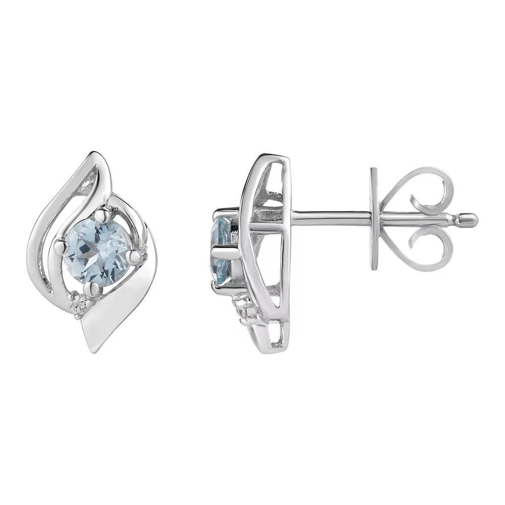 Sterling Silver Aquamarine Earrings, Women's Product Image