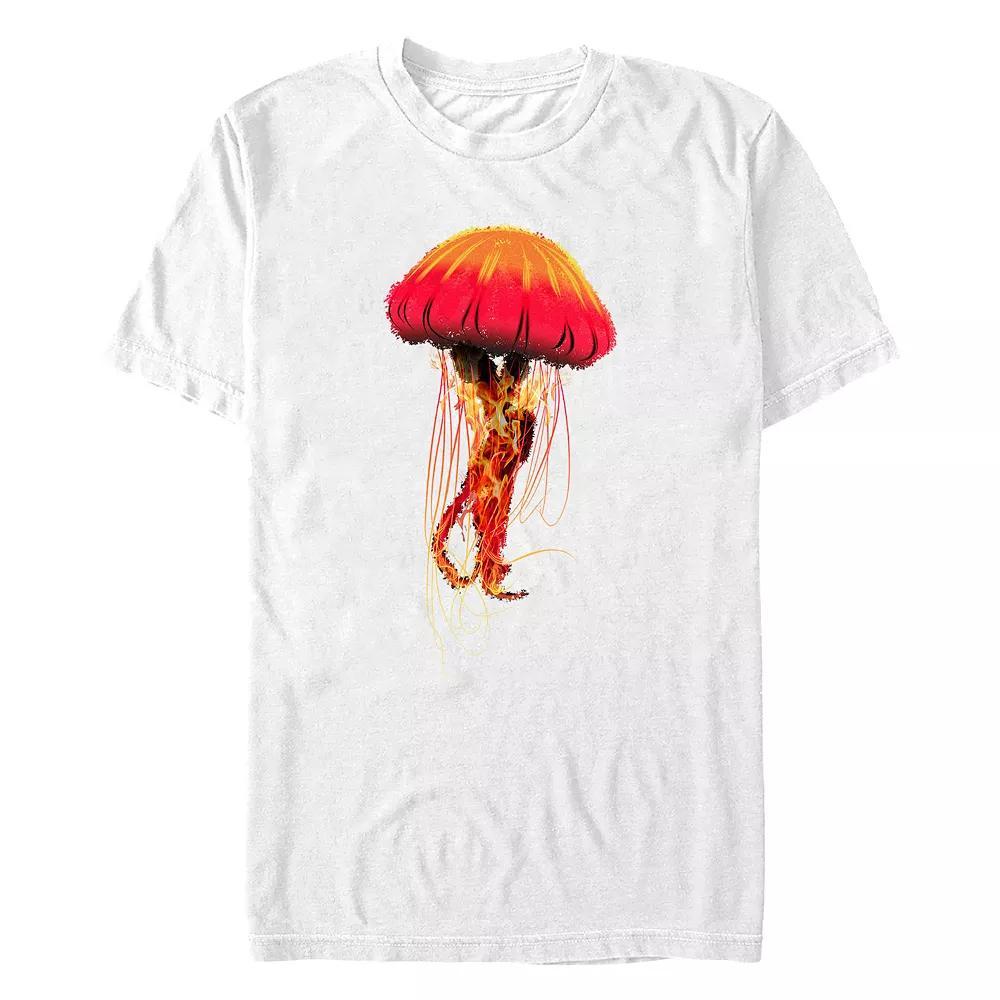 Big & Tall Jellyfish On Fire Graphic Tee, Men's, Size: XXL Tall, White Product Image