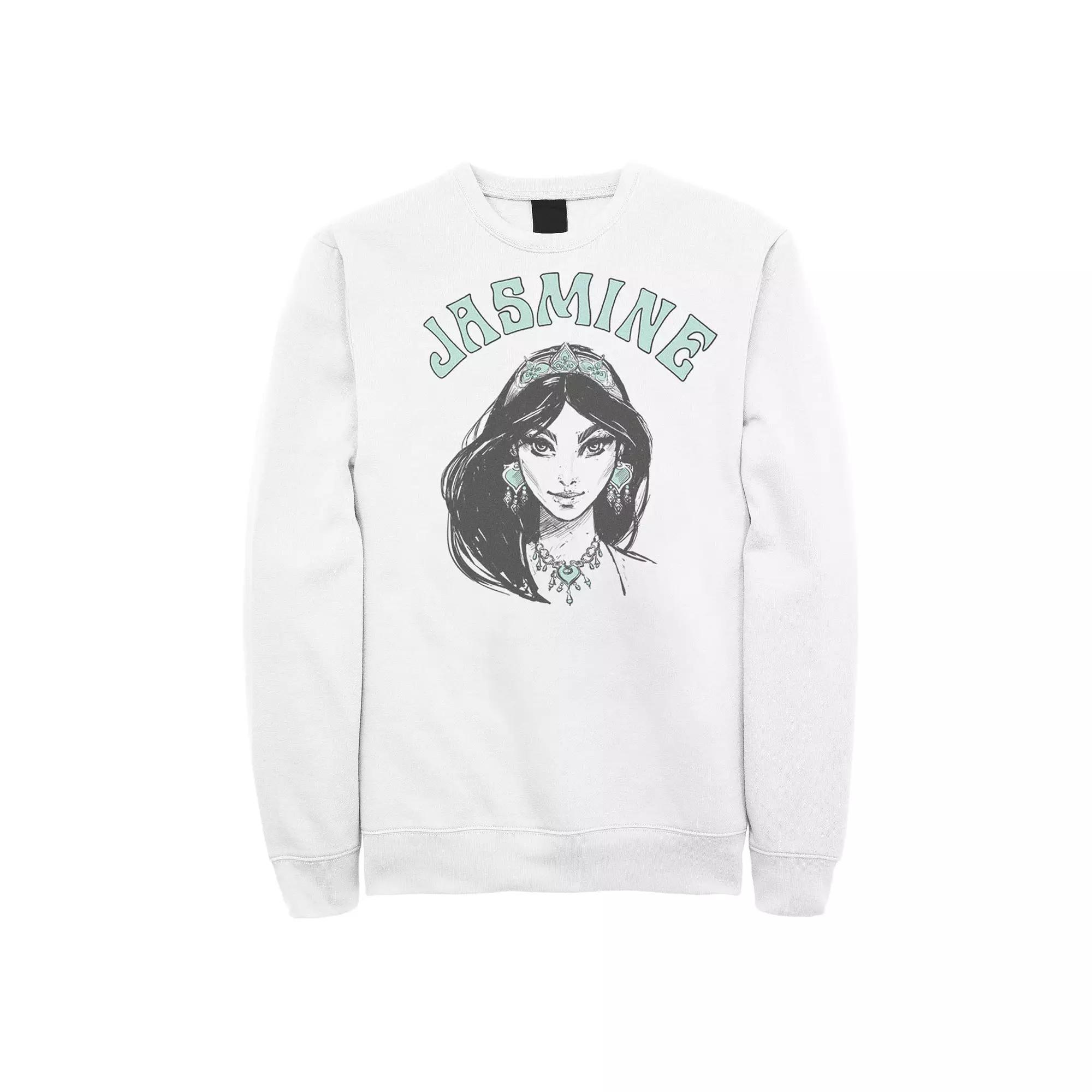 Men's Disney's Aladdin Live Action Jasmine Face Sketch Fleece, Size: Large, White Product Image