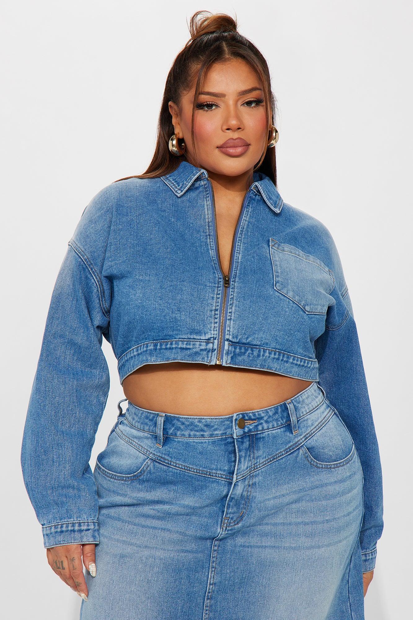 New Mood Denim Skirt Set - Medium Wash Product Image