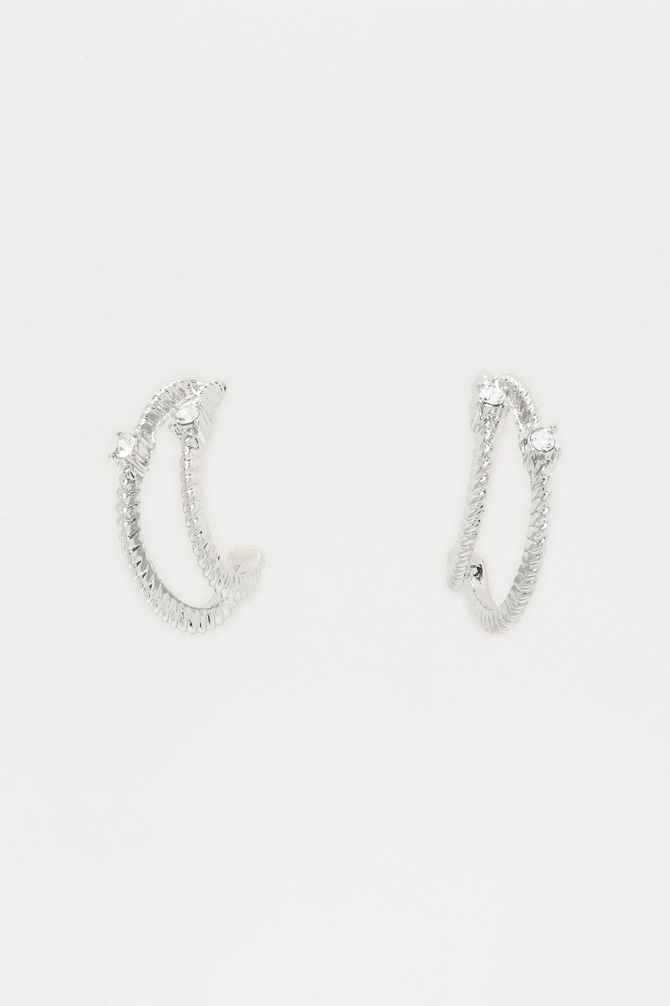 All Connected Hoop Earrings - Silver Female Product Image