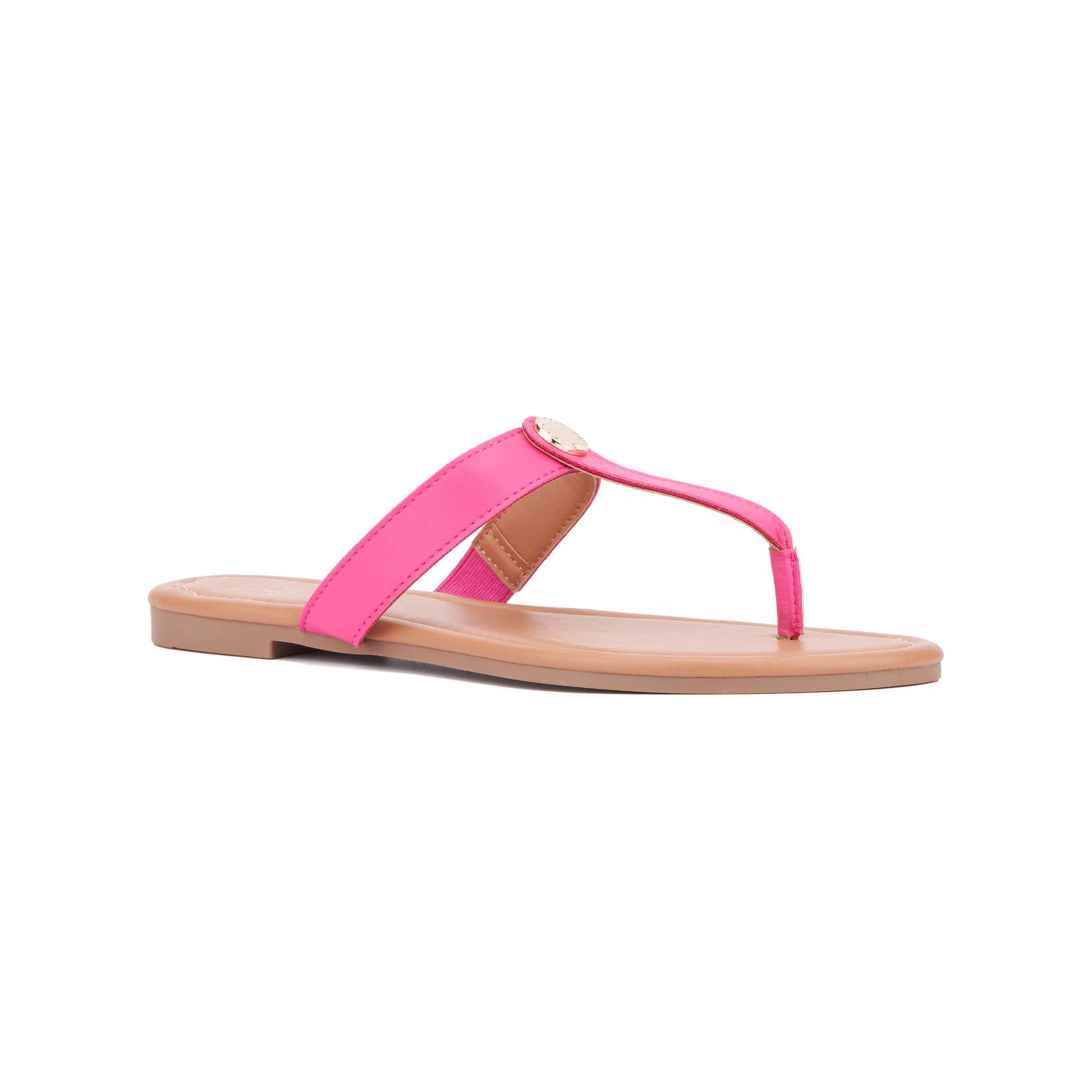 New York & Company® Adonia Women's Thong Sandals, Size: 7.5, Black Product Image