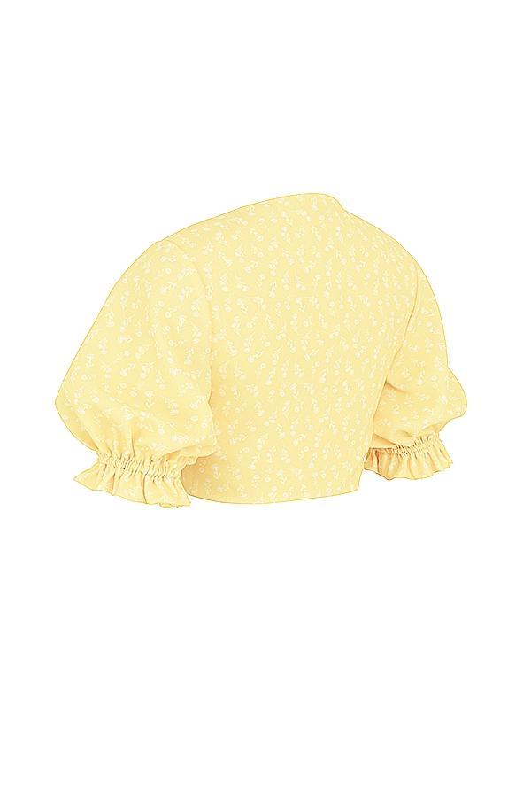 Alanya  lemon floral tie front top Product Image