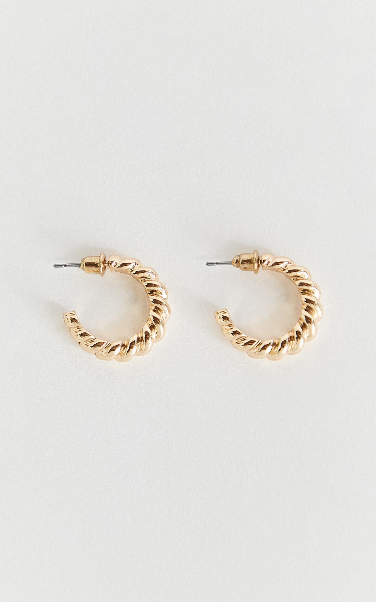 Naomi Earrings - Twisted Hoop Earrings in Gold Product Image