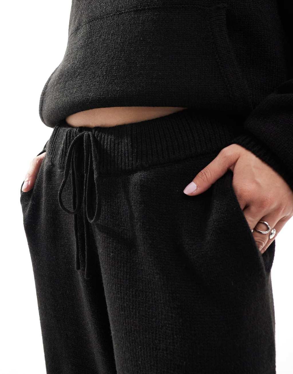 COLLUSION oversized knitted sweatpants in black - part of a set Product Image