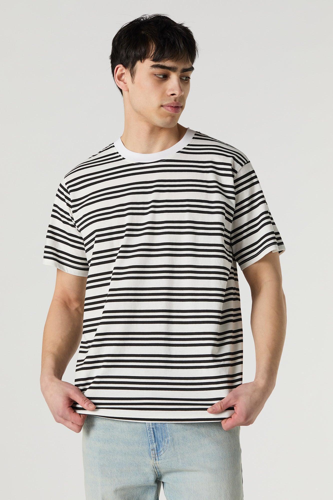 Striped Crewneck T-Shirt Male Product Image