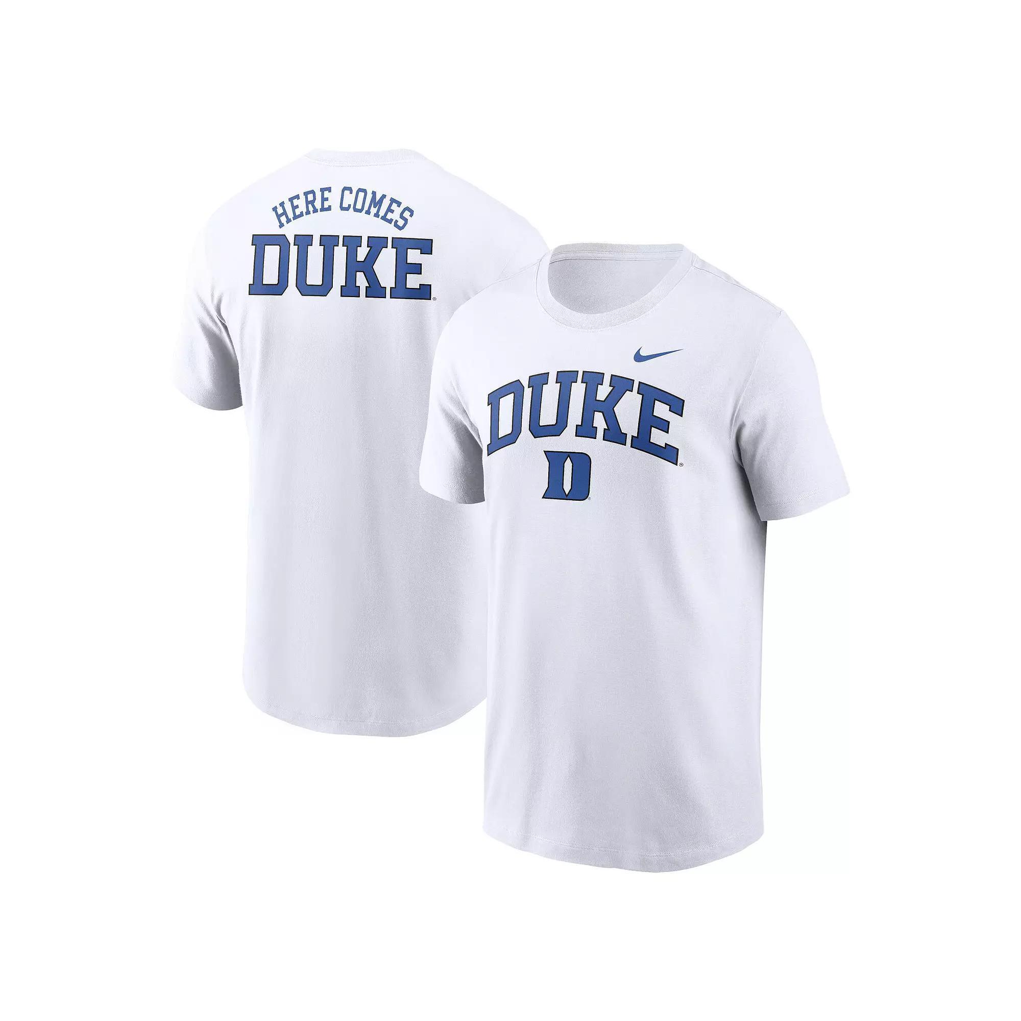 Men's Nike White Duke Blue Devils Blitz 2-Hit T-Shirt, Size: 2XL Product Image