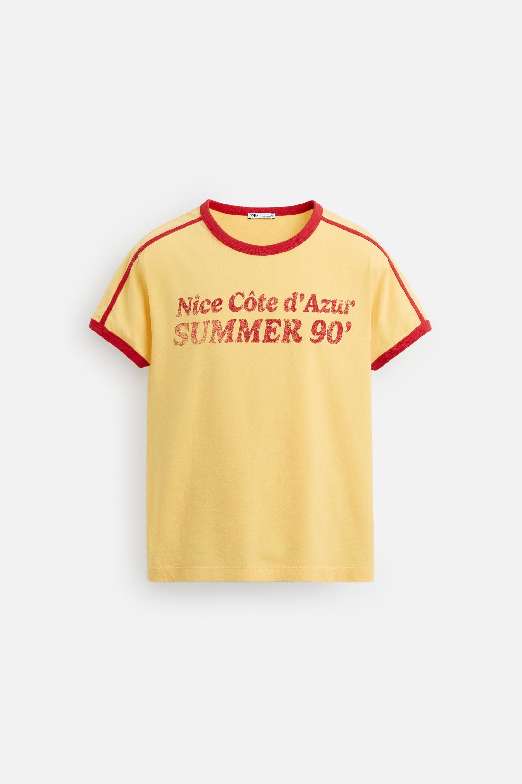 RIB CONTRAST TEXT T-SHIRT Product Image