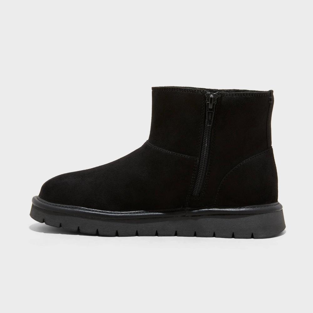Womens May Faux Suede Booties with Memory Foam Insole - Universal Thread Black 6 Product Image