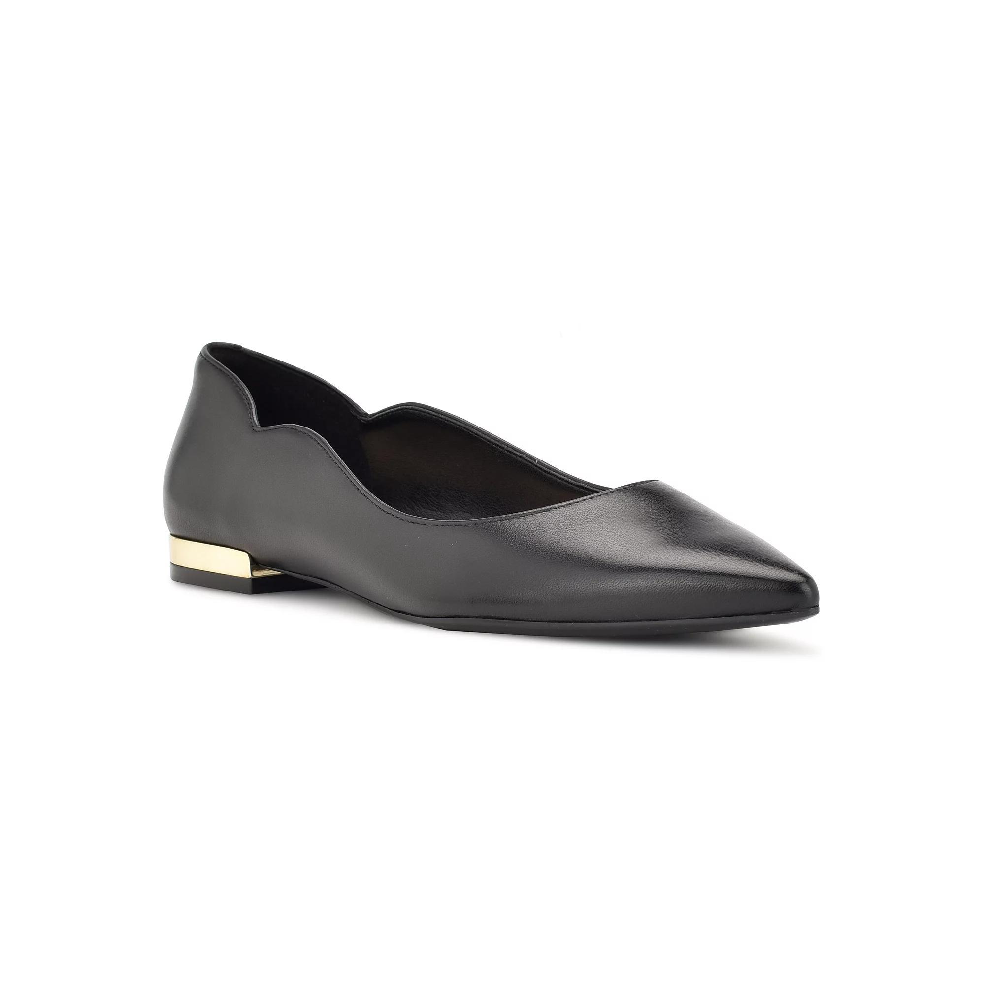 Nine West Lovlady Women's Leather Dress Flats, Size: 8, Black Leather Product Image