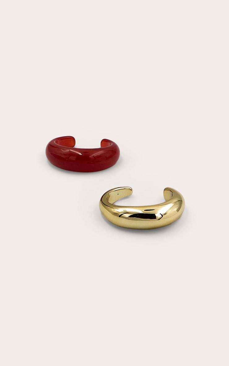 Gold and Burnt Orange Angled Cuffs Product Image