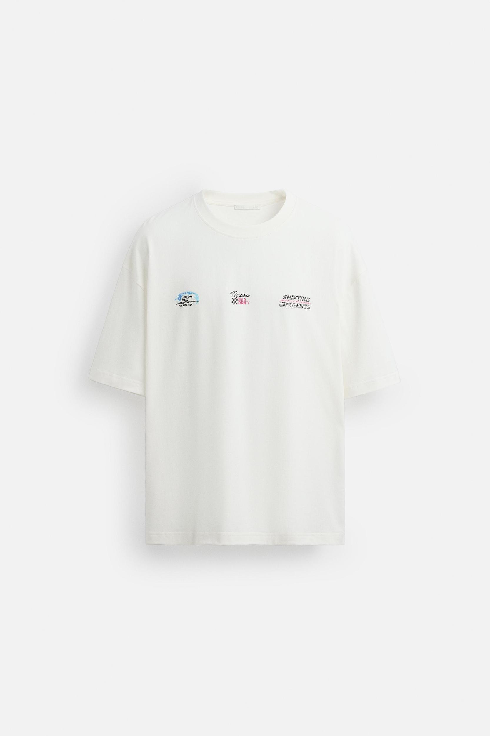 RACING WASHED PRINT T-SHIRT Product Image