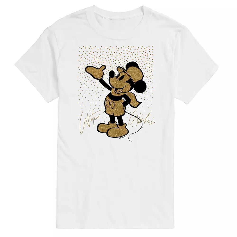 Disney's Mickey Mouse Men's Winter Wishes Graphic Tee, Size: Large, White Product Image