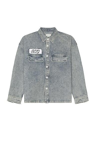 Mens Red Light District Faux Leather Shirt Jacket Product Image