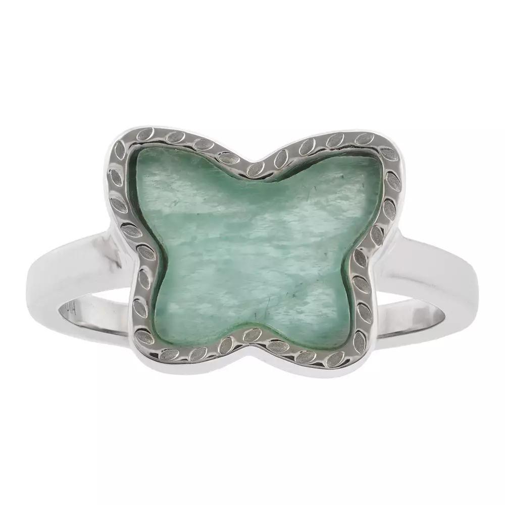 Gemistry Sterling Silver Amazonite Butterfly Ring, Women's, Size: 7 Product Image