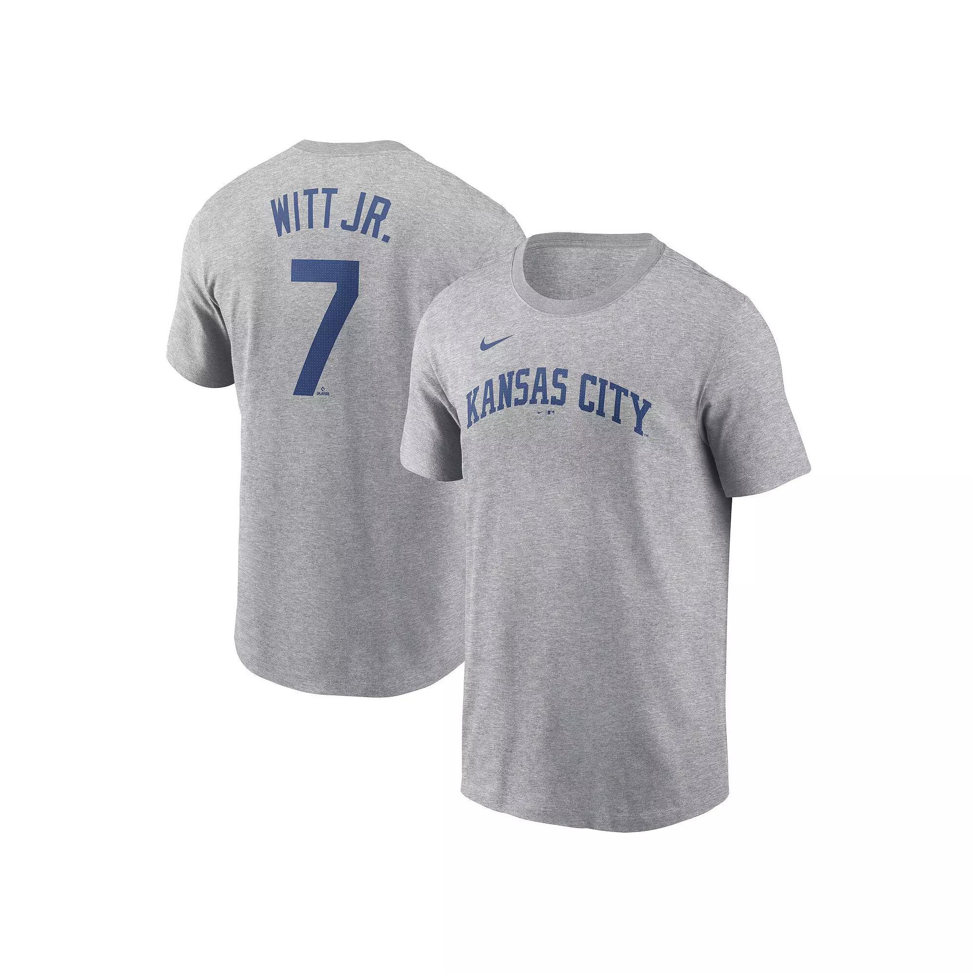 Men's Nike Bobby Witt Jr. Gray Kansas City Royals Fuse Name & Number T-Shirt, Size: Large, Grey Product Image