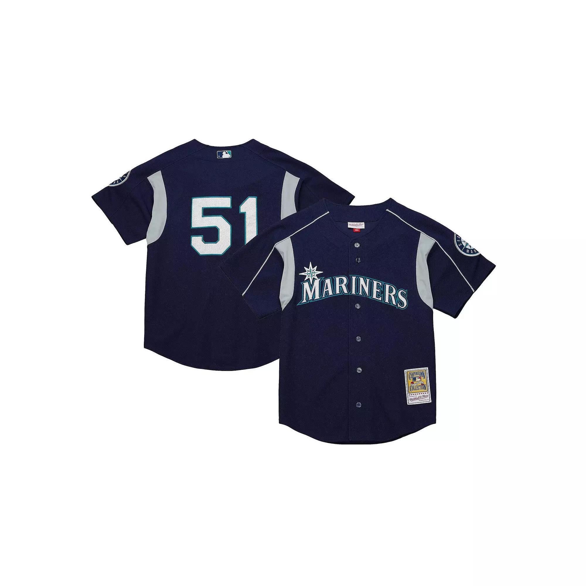 Men's Mitchell & Ness Ichiro Suzuki Navy Seattle Mariners Cooperstown Collection Batting Practice Jersey, Size: 2XL, Blue Product Image