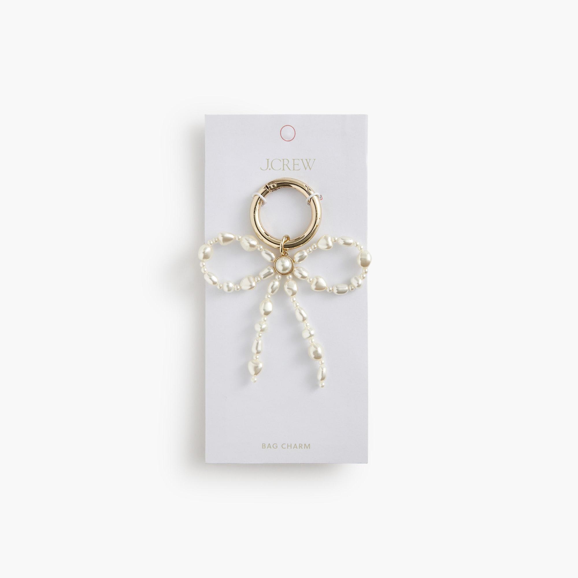 Faux-pearl bow bag charm Product Image
