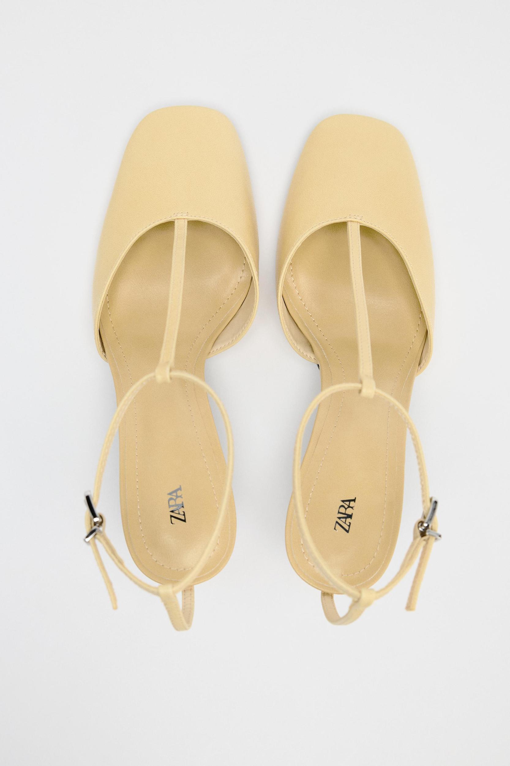 LEATHER SLINGBACK STRAP HEELS Product Image