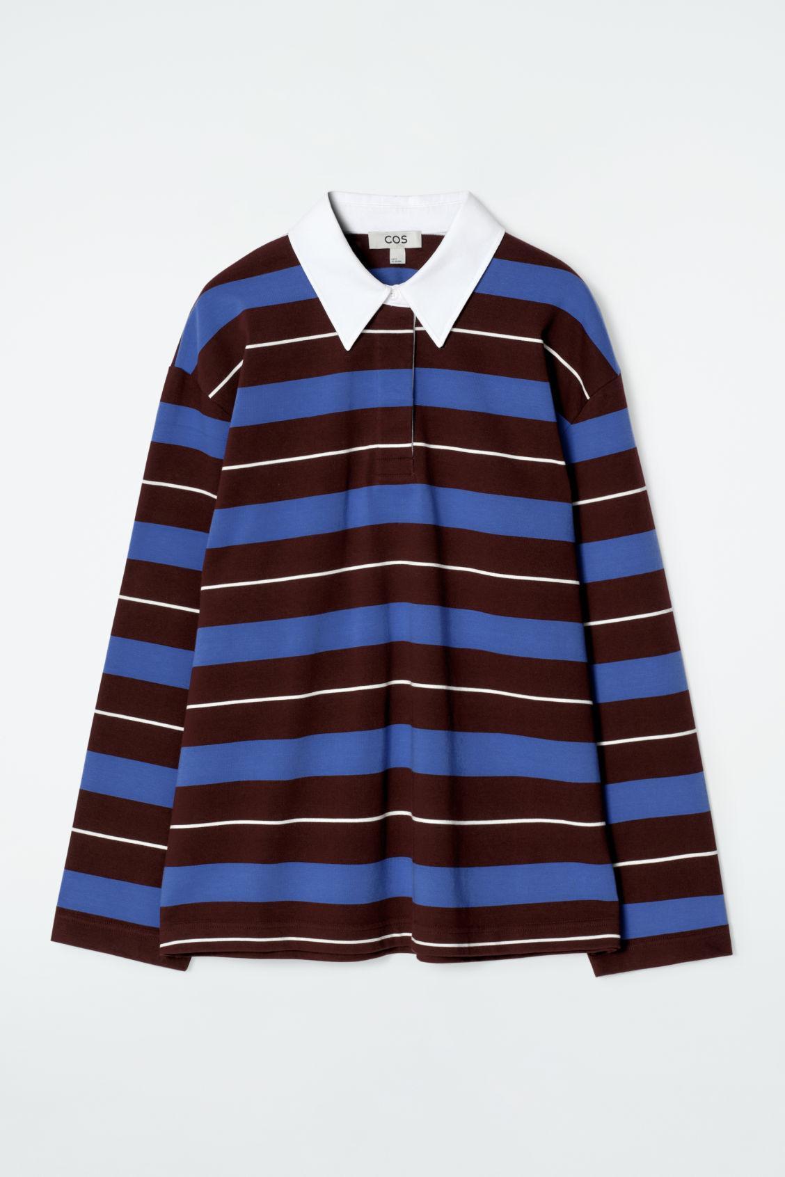 STRIPED LONG-SLEEVED POLO SHIRT Product Image