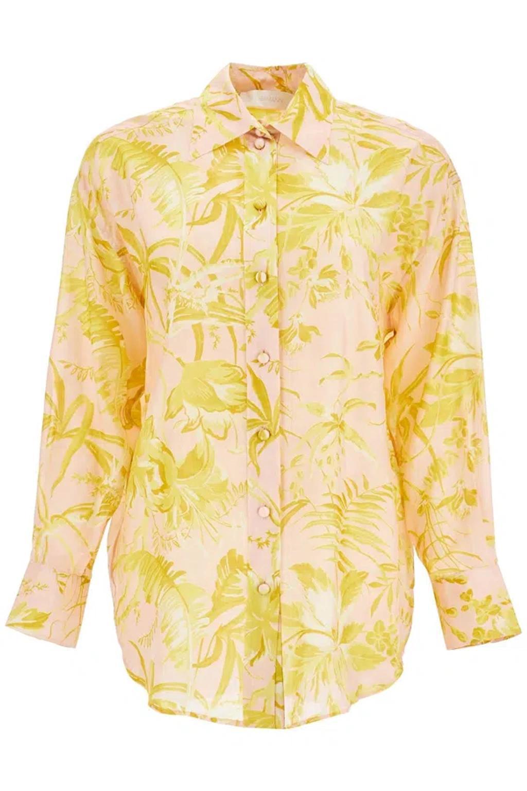 ZIMMERMANN Floral-print Silk Shirt In Pink Product Image