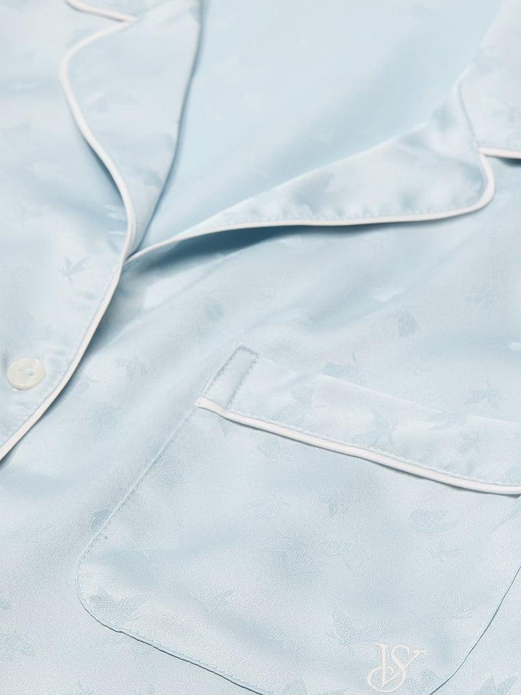 Glazed Satin Long Pajama Set Product Image