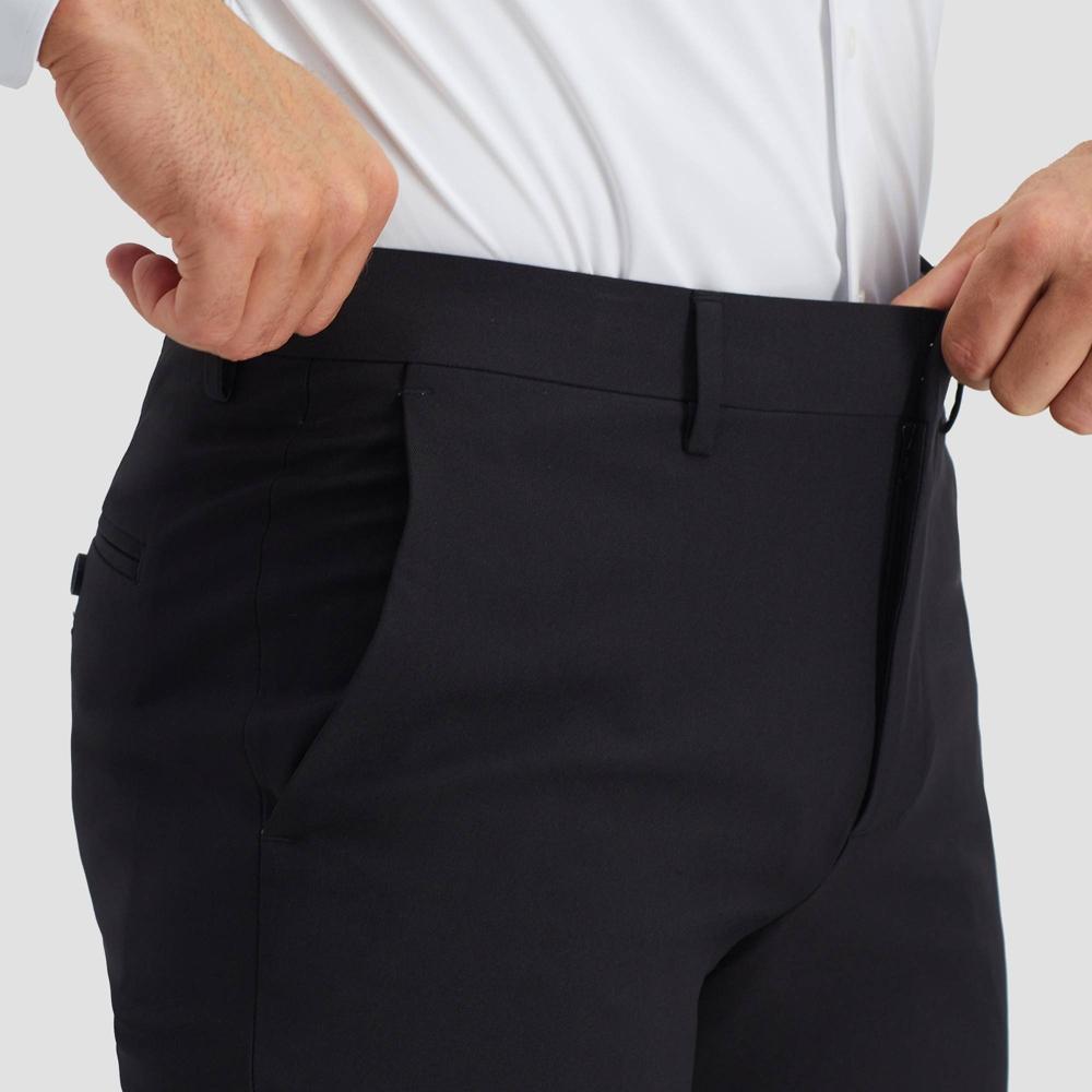 Haggar H26 Mens Stretch Straight Fit Trousers - Black 32x34: Lightweight Tailored Twill Pants Product Image