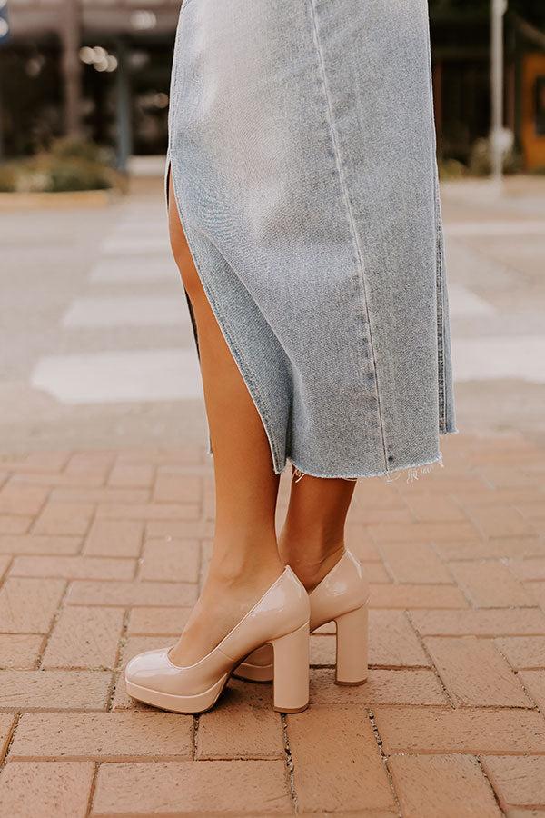 The Caroline Patent Heel in Natural Product Image