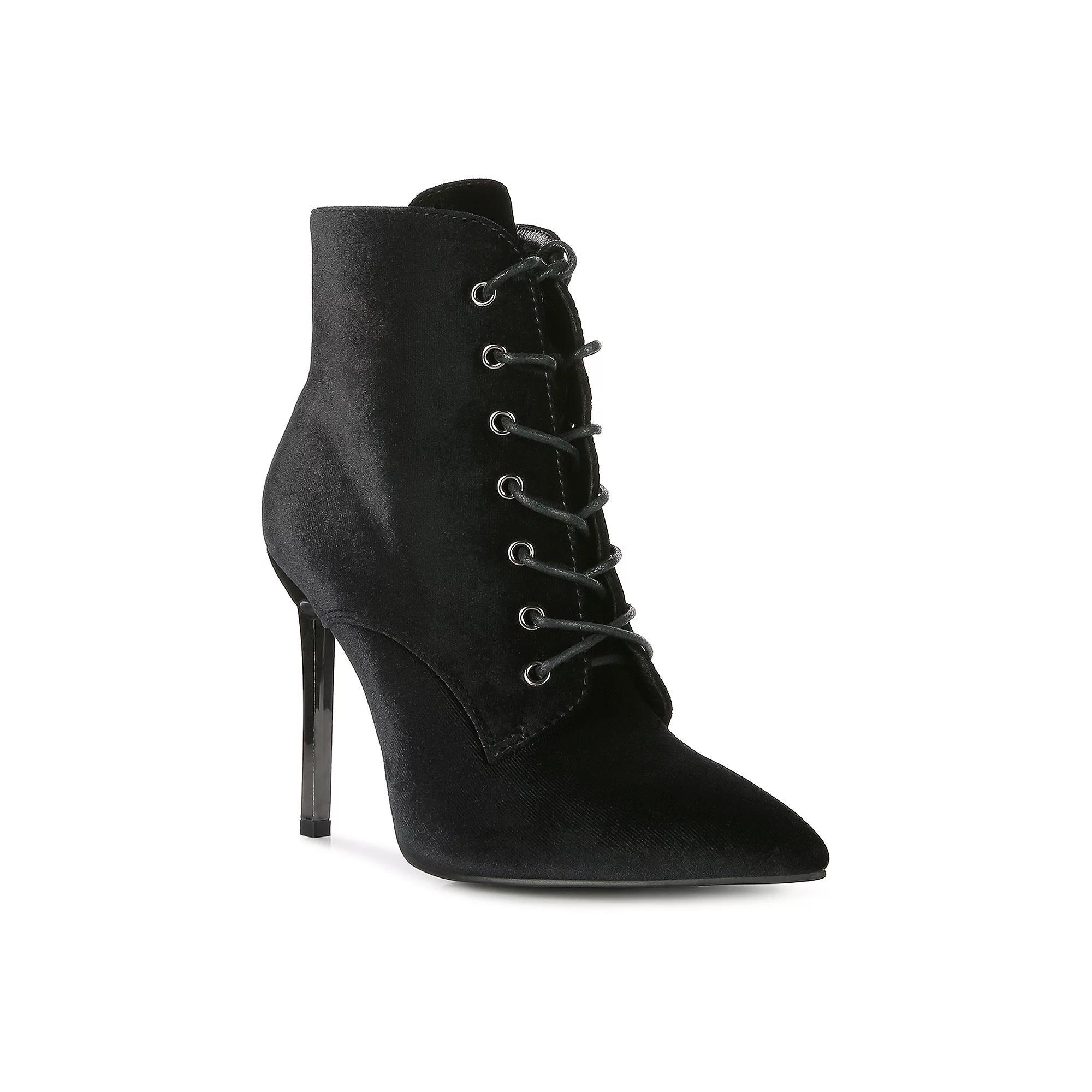 London Rag Women's Heeled Ankle Boots, Size: 7, Black Product Image