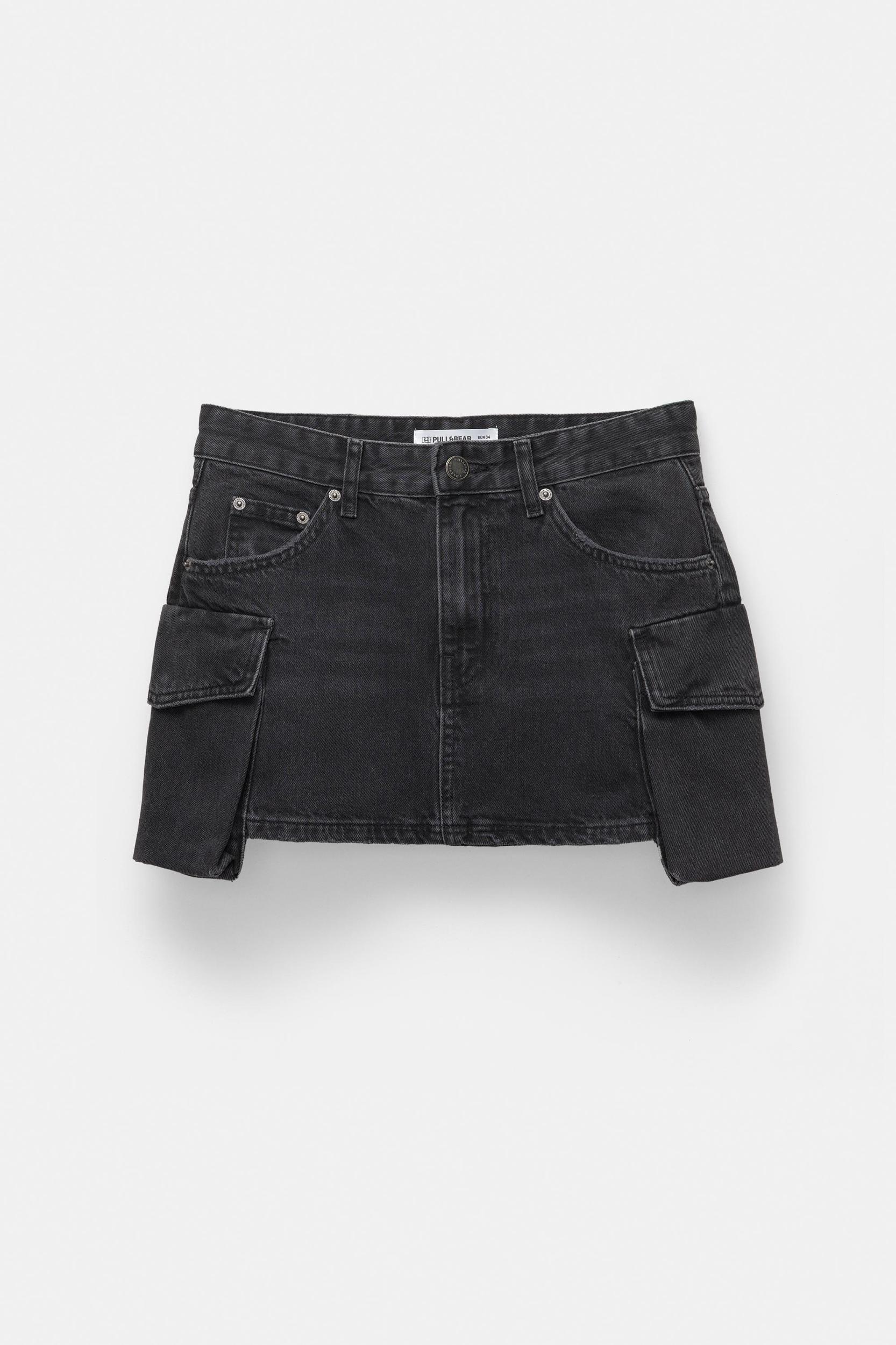 Denim cargo mini skirt Product Image