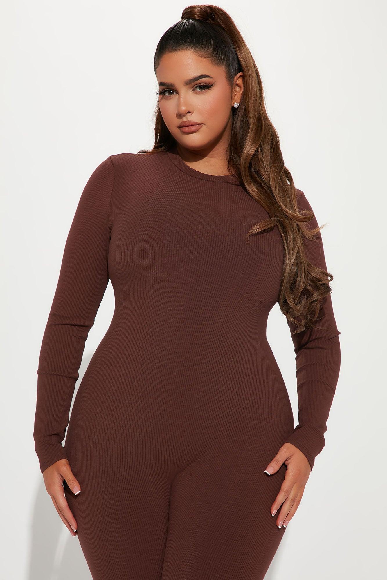 Maribel Snatched Jumpsuit - Chestnut Product Image