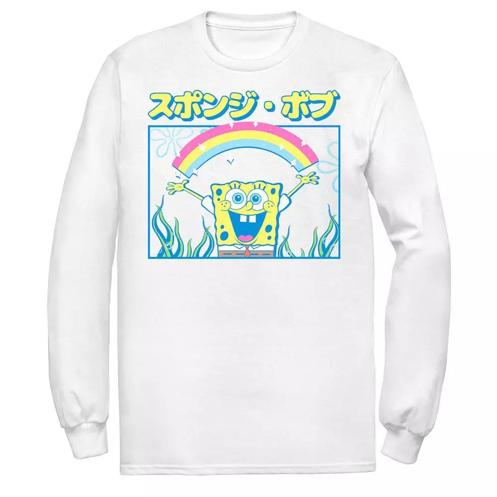 Men's Nickelodeon SpongeBob SquarePants Rainbow Kanji Poster Tee, Size: XL, White Product Image